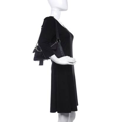 Christian Dior Silk Jersey Crystal Hardcore Clutch Black 2 of 17