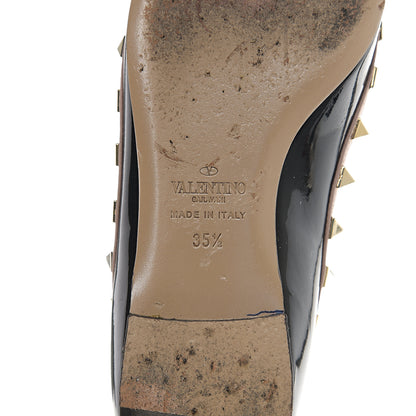 Valentino Garavani Patent Rockstud Ballerina Flats 35.5 Black Poudre 7 of 13