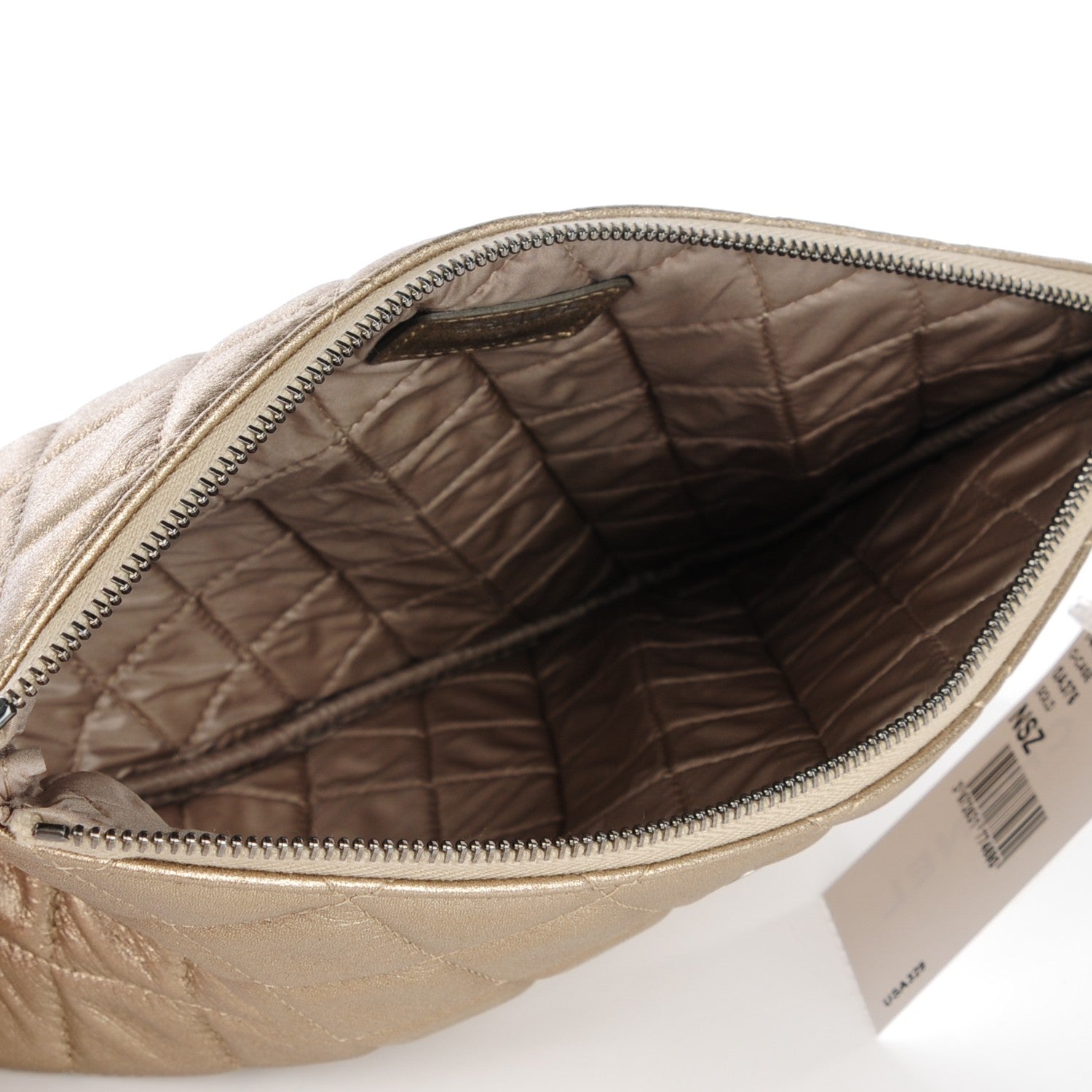 Chanel Metallic Lambskin Quilted Medium Cosmetic Case Gold 5 of 7