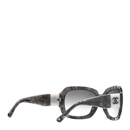 Chanel Acetate CC Lace Effect Sunglasses 5146 Black White 3 of 7