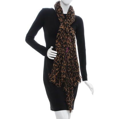 Louis Vuitton Cashmere Silk Leopard Etole Stole Marron 2 of 7