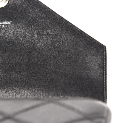 Saint Laurent Calfskin Matelasse Diamond Quilted Monogram Medium College Bag Black 3 of 16