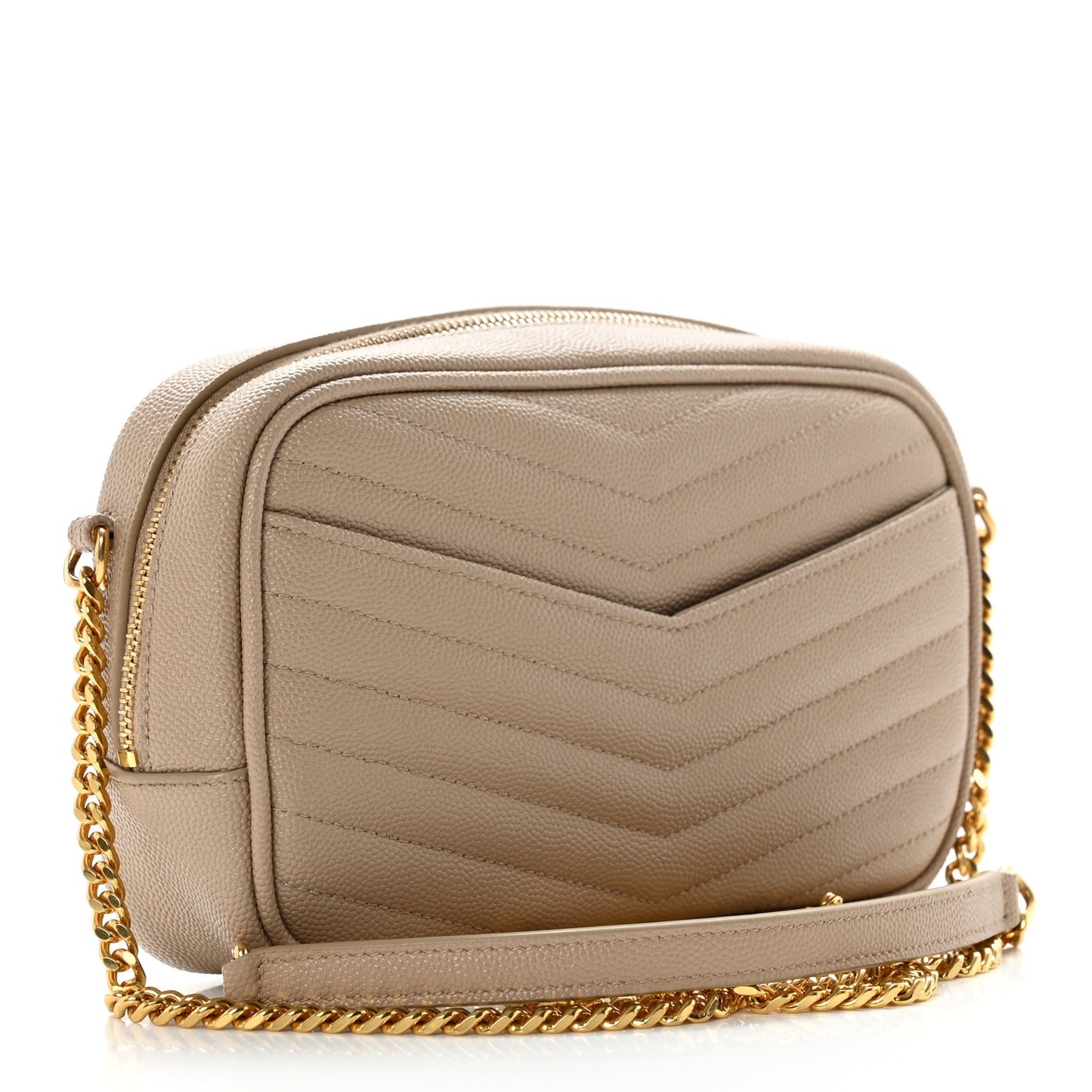 Grain De Poudre Matelasse Monogram Mini Lou Camera Bag Dark Latte