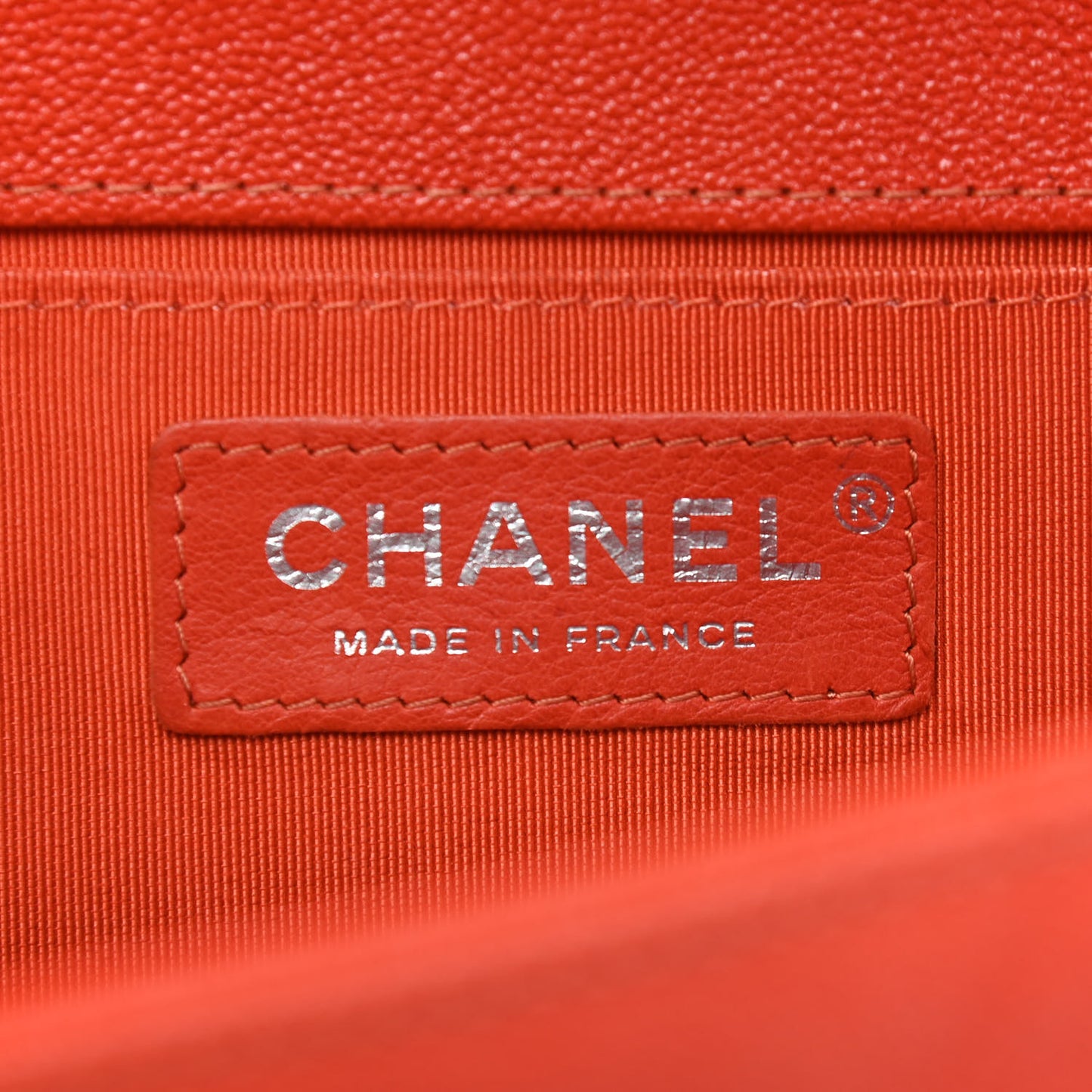 Caviar Quilted Medium Boy Flap Bright Orange