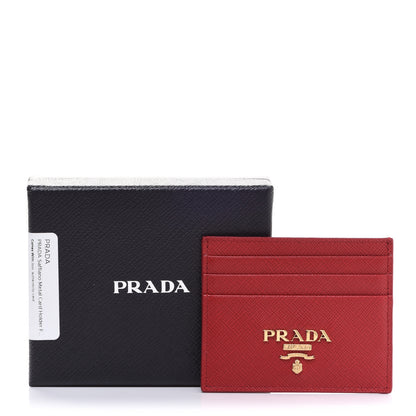 Prada Saffiano Metal Card Holder Fuoco 8 of 8