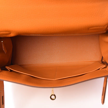 Hermes Taurillon Clemence Kelly Retourne 28 Abricot 5 of 38