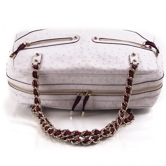 Gucci Ostrich Signature Bowler White 6 of 12