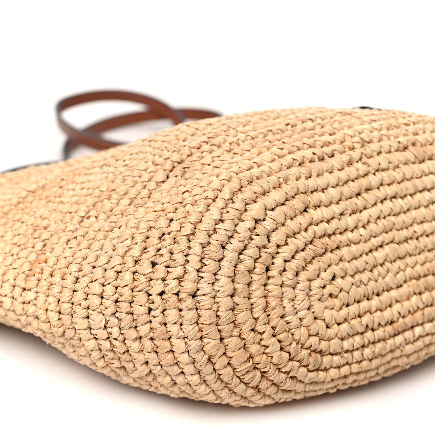 Loewe Calfskin Raffia Paulas Ibiza Pochette Bag Natural Tan 9 of 10