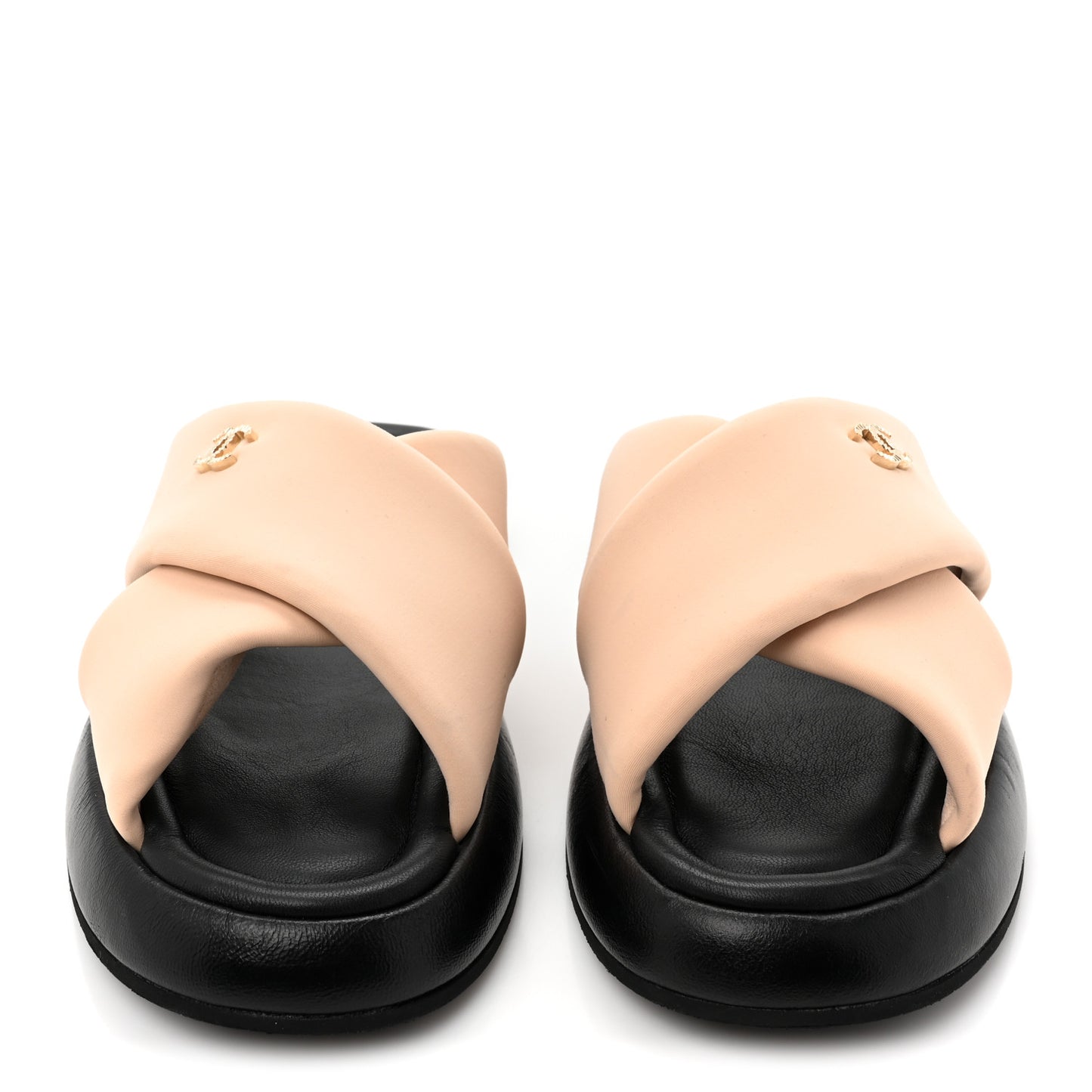 Fabric CC Mules Sandals 39 Light Beige