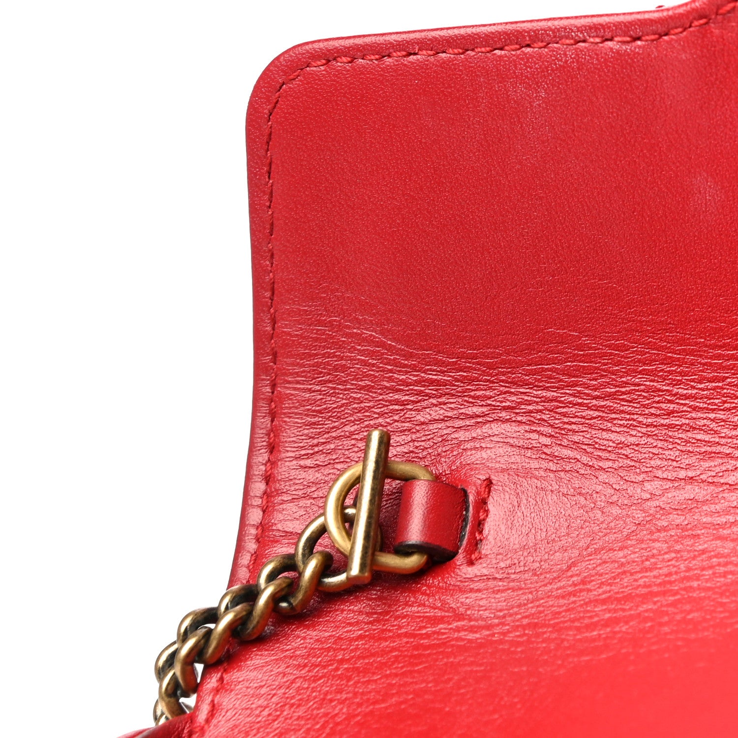 Gucci Calfskin Matelasse Super Mini GG Marmont Shoulder Bag Hibiscus Red 14 of 19