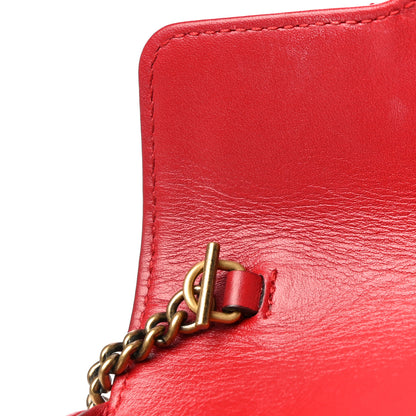 Gucci Calfskin Matelasse Super Mini GG Marmont Shoulder Bag Hibiscus Red 14 of 19