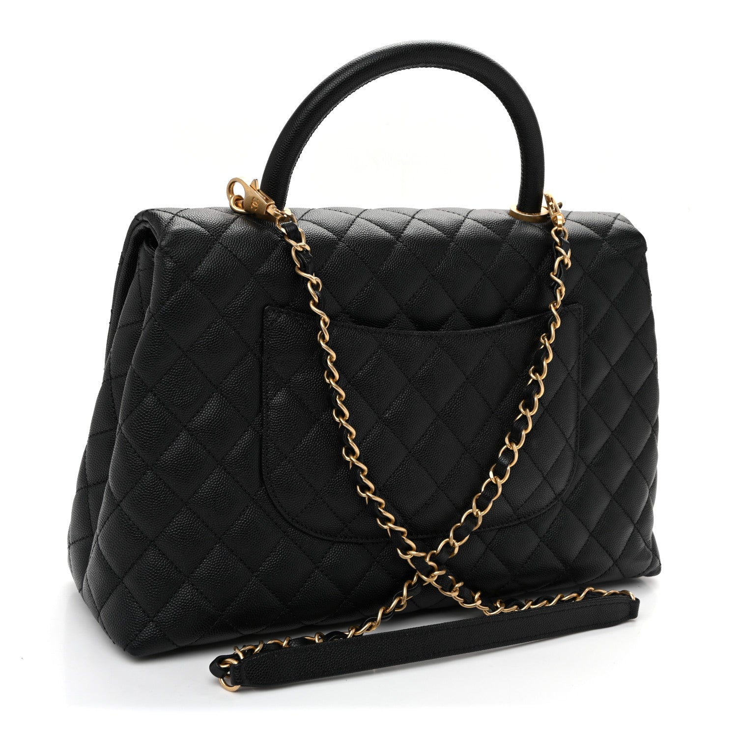 Chanel Caviar Quilted Medium Coco Handle Flap Black 3 of 10
