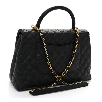 Chanel Caviar Quilted Medium Coco Handle Flap Black 3 of 10