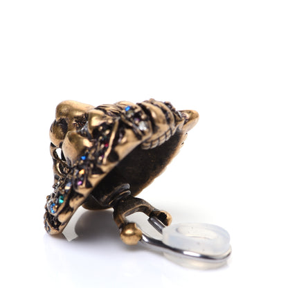 Gucci Metal Crystal Asymmetric Lion Head Earrings Multicolor 7 of 11