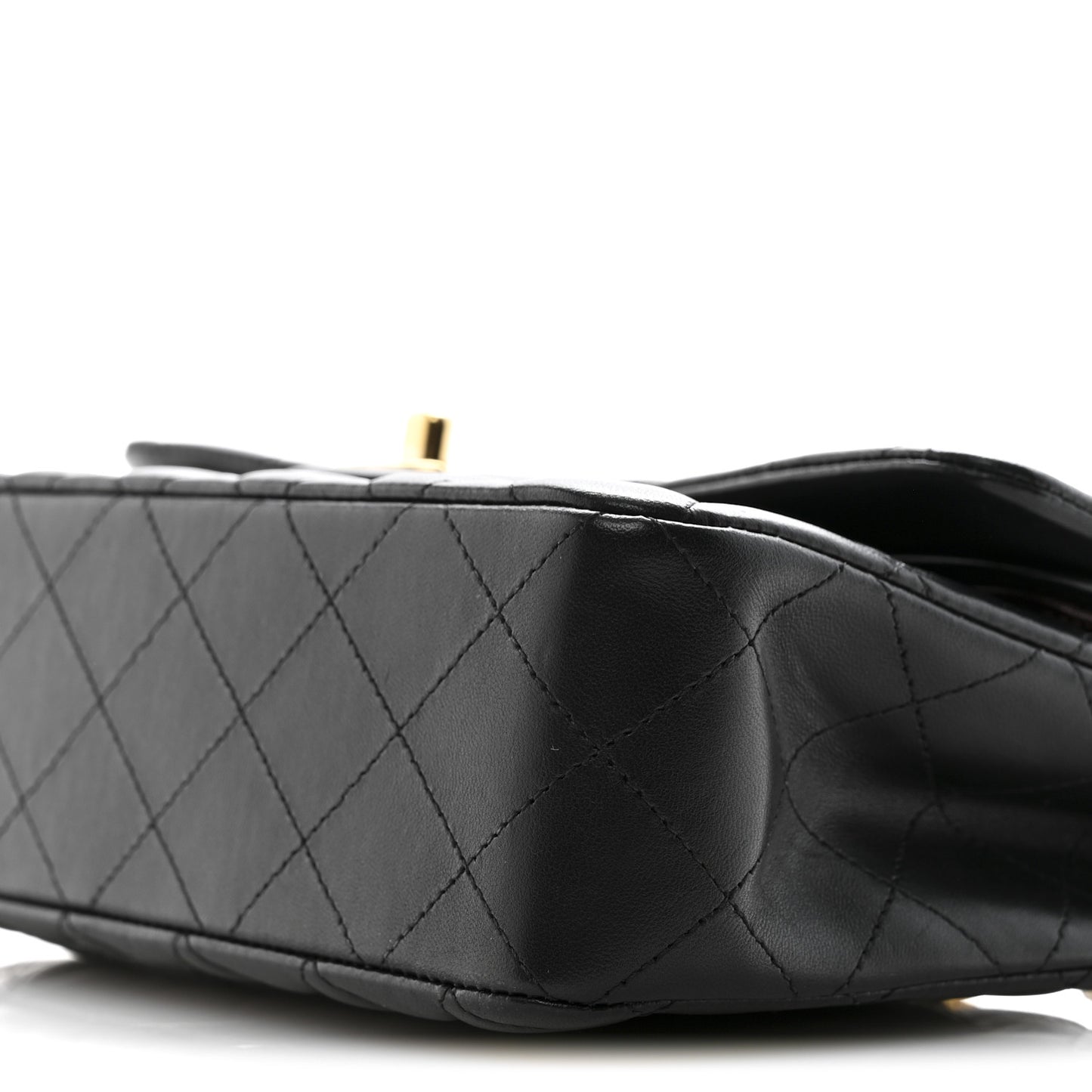 Lambskin Quilted Small Double Flap Black