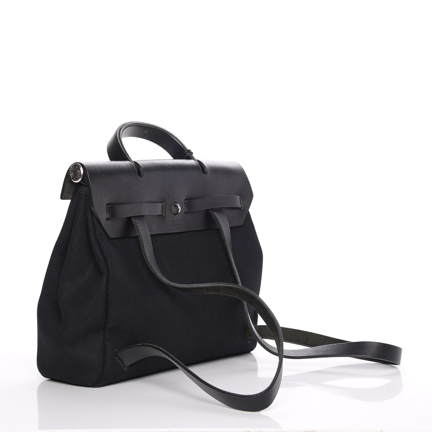 Toile Vache Calfskin Herbag 30 PM Backpack Black