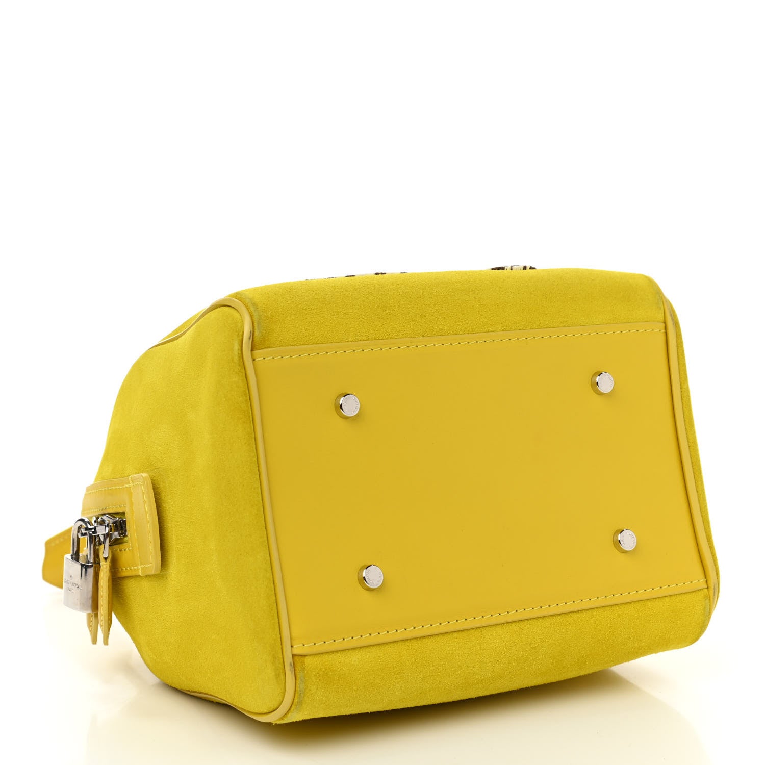 Louis Vuitton Suede Cubic Illusion Fleur Speedy Cube PM Yellow 4 of 14