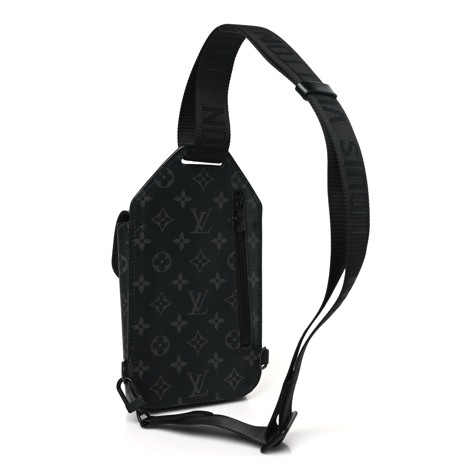 Louis Vuitton Monogram Eclipse Saumur Slingbag Black 3 of 9