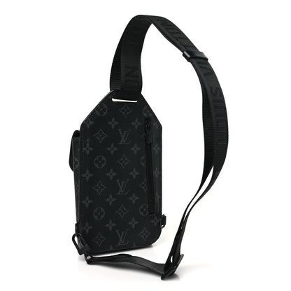 Louis Vuitton Monogram Eclipse Saumur Slingbag Black 3 of 9
