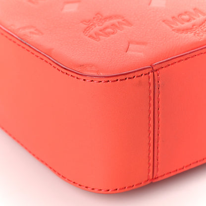 MCM Calfskin Ottomar Monogram Klara Crossbody Bag Hot Coral 7 of 8