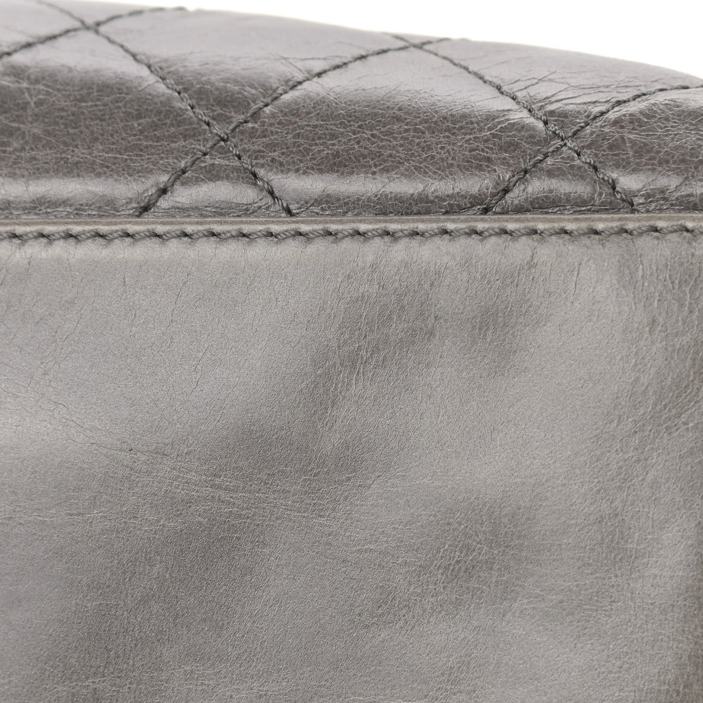 Glazed Calfskin Stingray Large Bindi CC Tote Grey