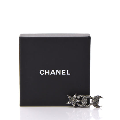 Chanel Ruthenium Crystal CC Moon Star Brooch Grey 5 of 5
