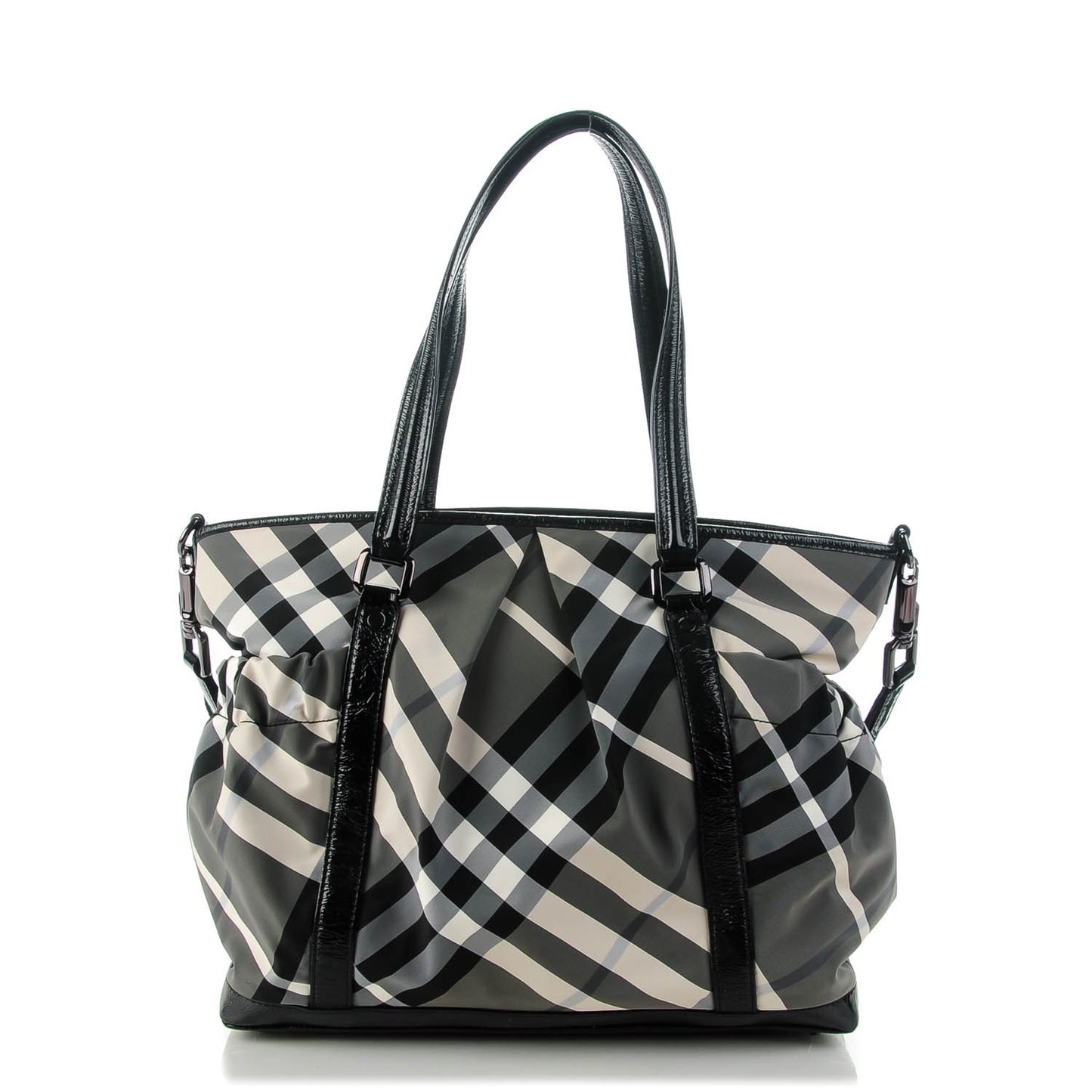 Nylon Beat Check Diaper Bag Black
