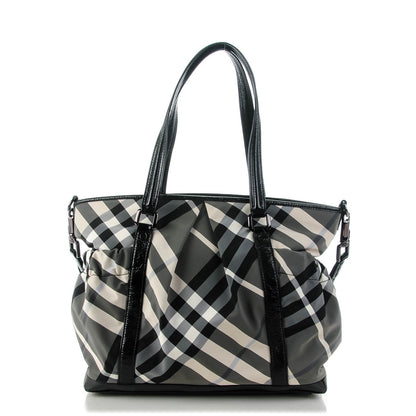 Burberry Nylon Beat Check Diaper Bag Black 1 of 8