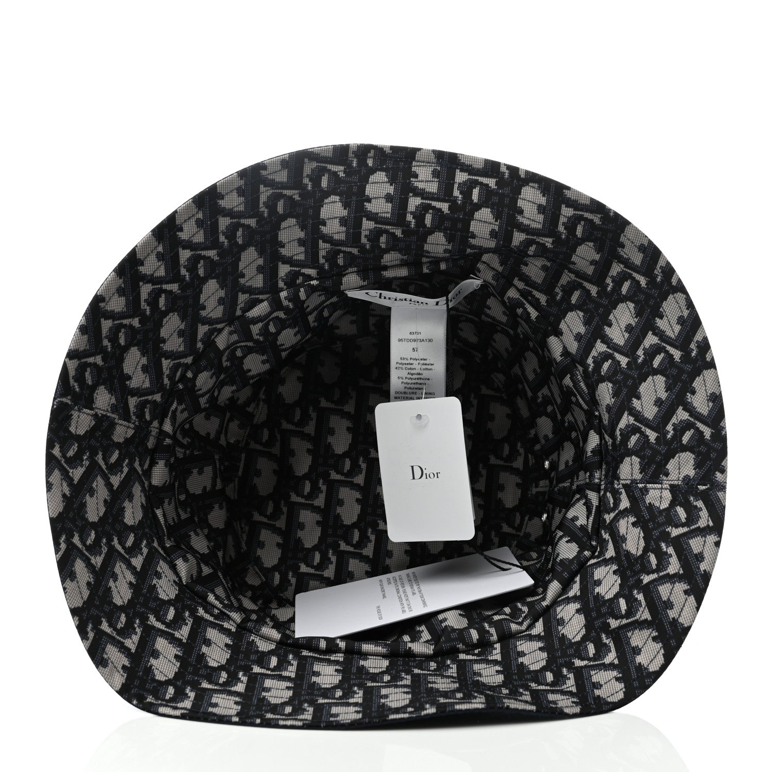 Christian Dior Oblique Reversible Teddy-D Brim Bucket Hat 57 Blue 7 of 8