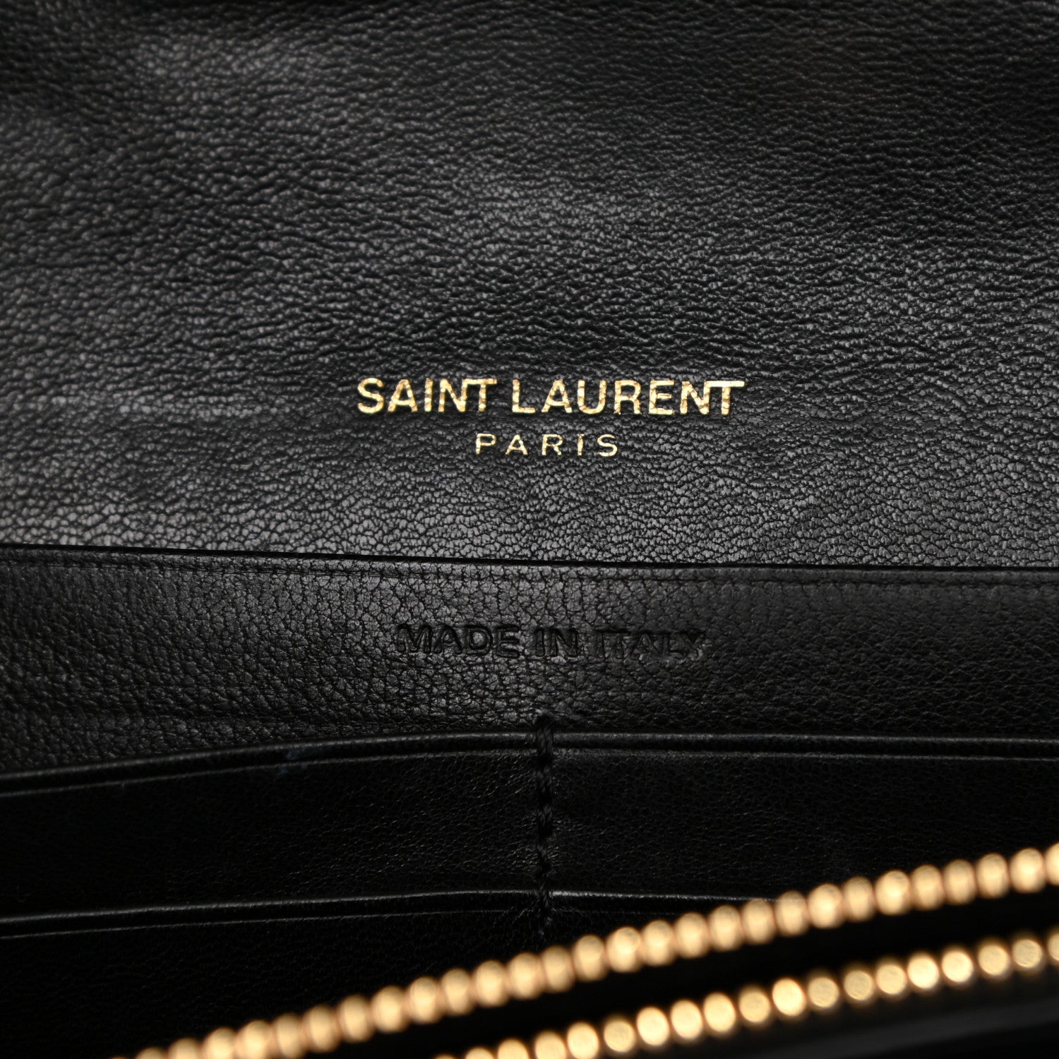 Saint Laurent Lambskin Matelasse Chevron Monogram Sulpice Chain Wallet Black 9 of 26