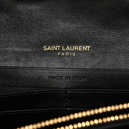 Saint Laurent Lambskin Matelasse Chevron Monogram Sulpice Chain Wallet Black 9 of 26