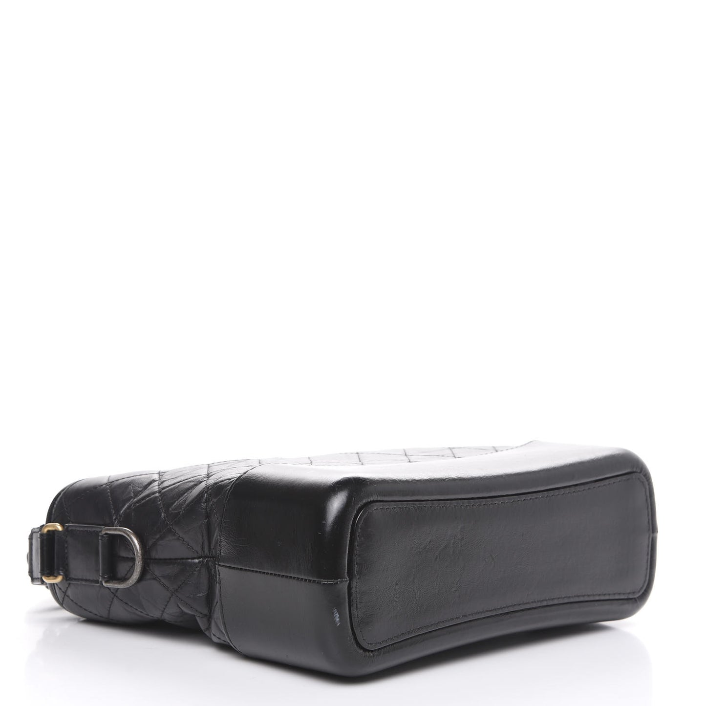 Aged Calfskin Quilted Medium Gabrielle Hobo Black