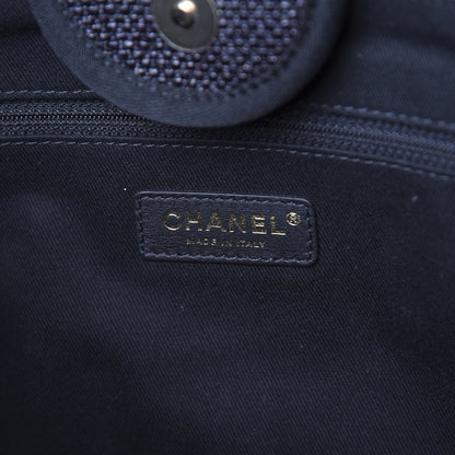 Chanel Woven Straw Raffia Medium Deauville Tote Black 5 of 9