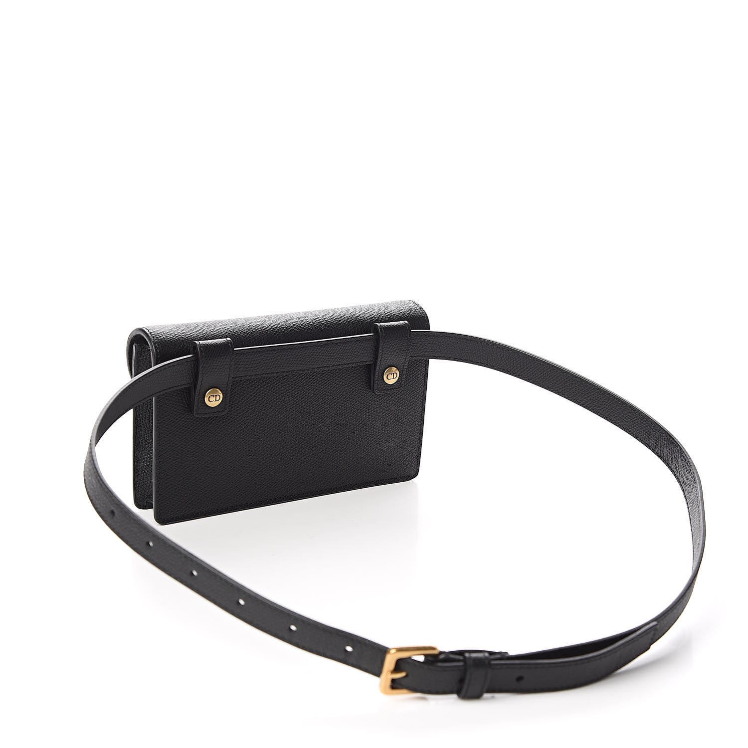 Christian Dior Grained Calfskin Saddle Belt Bag Black 3 of 11