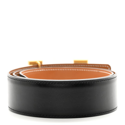 Hermes Box Chamonix 32mm H Belt 80 32 Black Gold 2 of 11