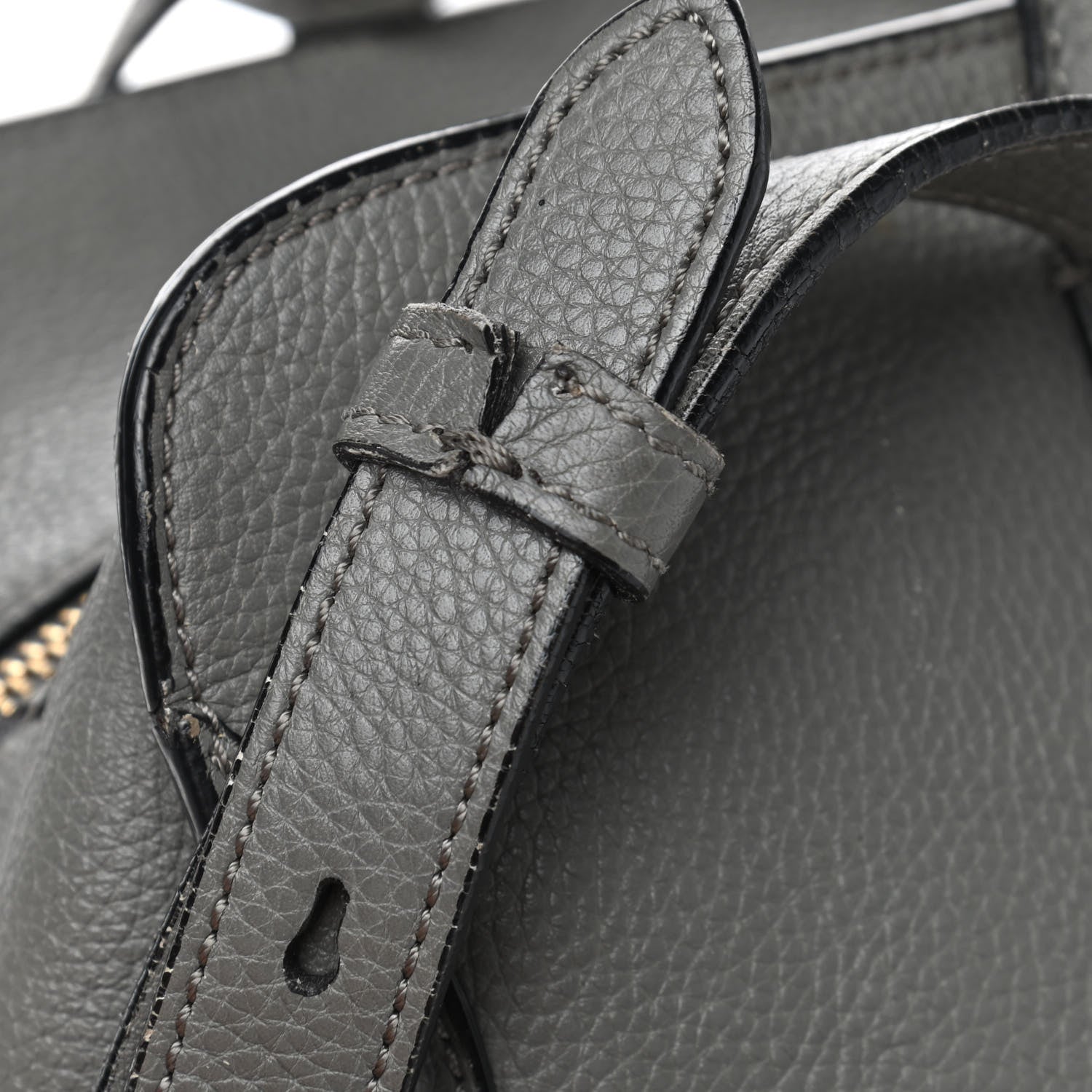 Alexander McQueen Pebbled Calfskin Small Skull Padlock Zip Around Tote Grey 9 of 14