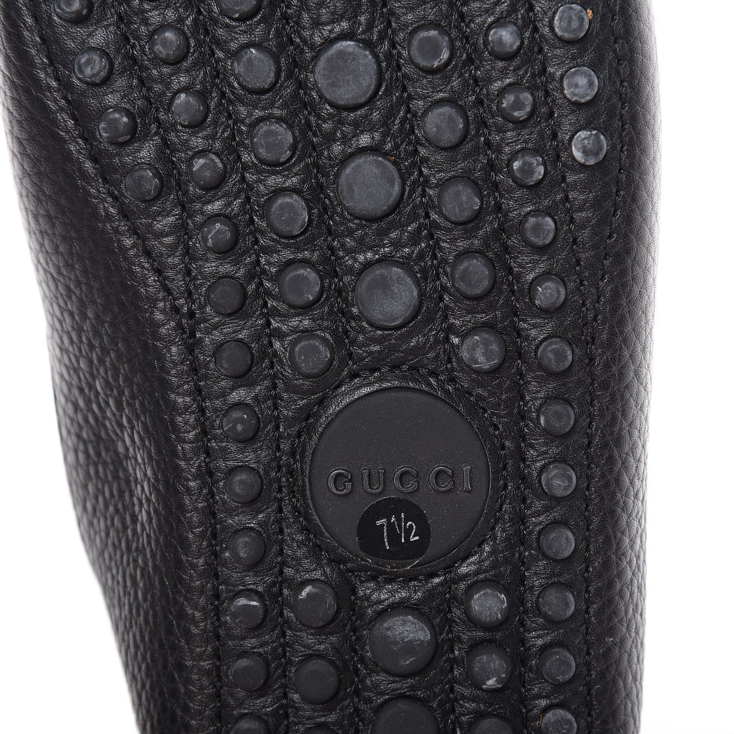 Calfskin Web Mens Horsebit Driver Loafers 7.5 Black