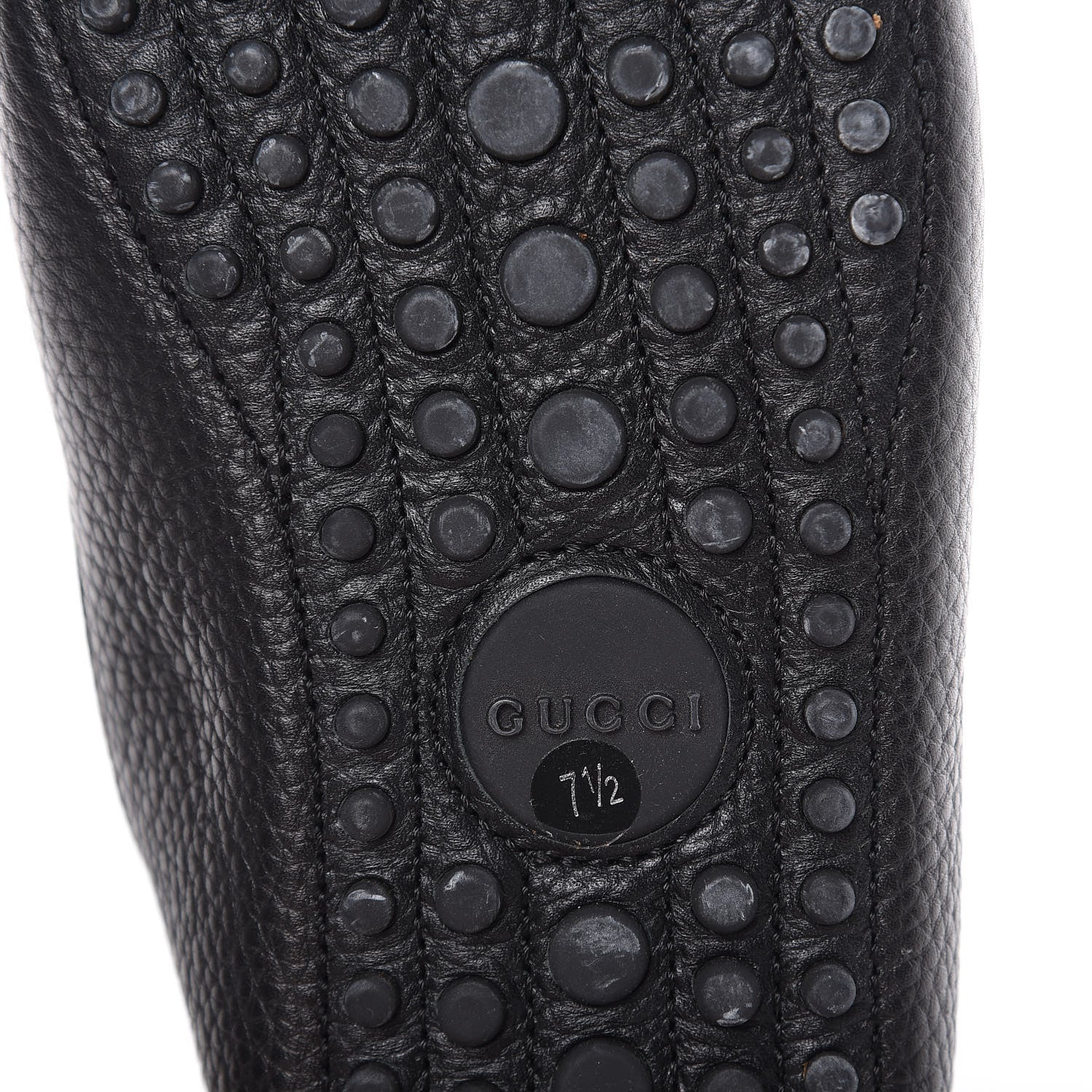 Gucci Calfskin Web Mens Horsebit Driver Loafers 7.5 Black 8 of 12