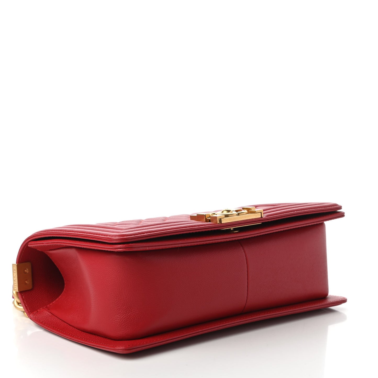 Caviar Quilted Medium Boy Flap Red