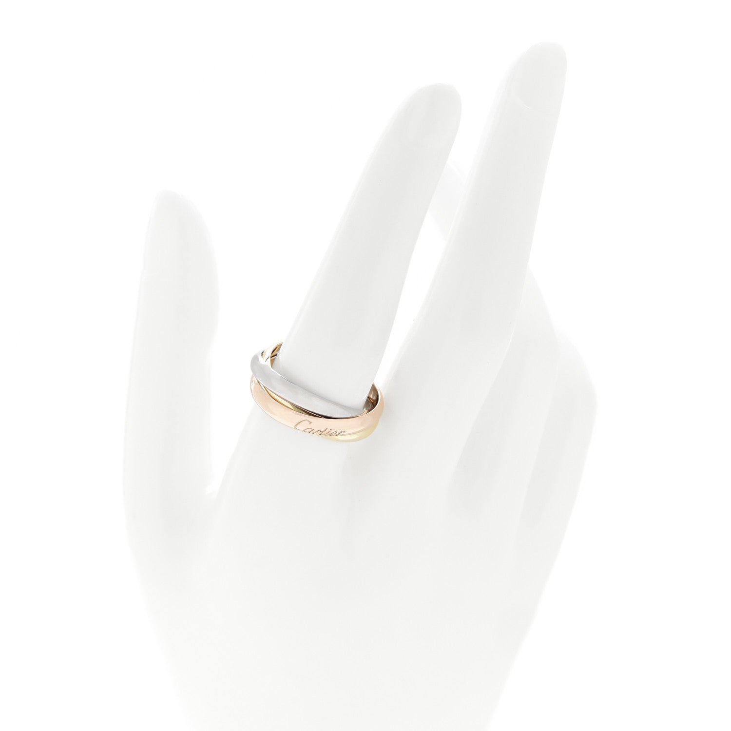 Cartier 18K Pink Yellow White Gold Classic Trinity Ring 59 8.75 2 of 4