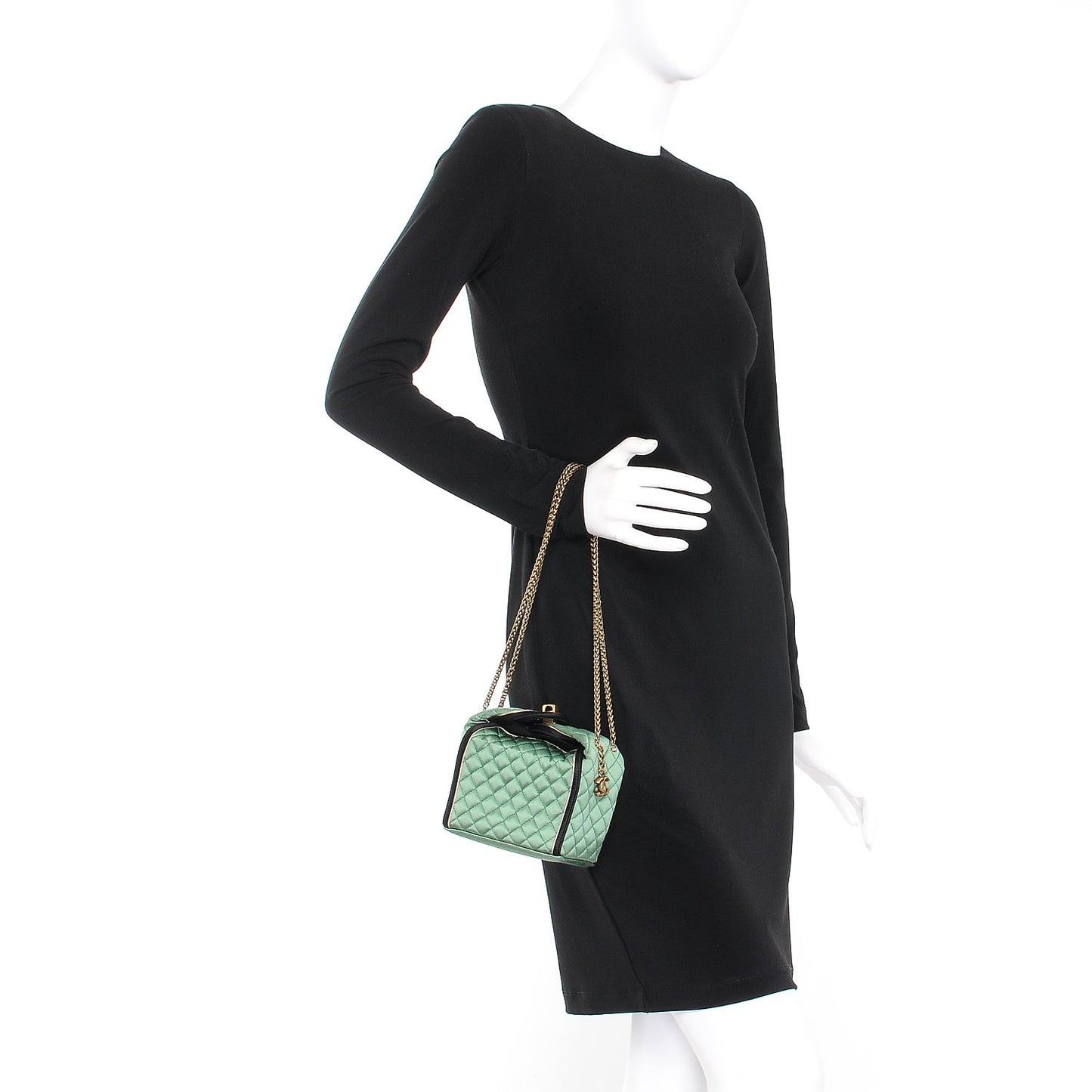 Satin Paris Shanghai Take Away Evening Bag Green