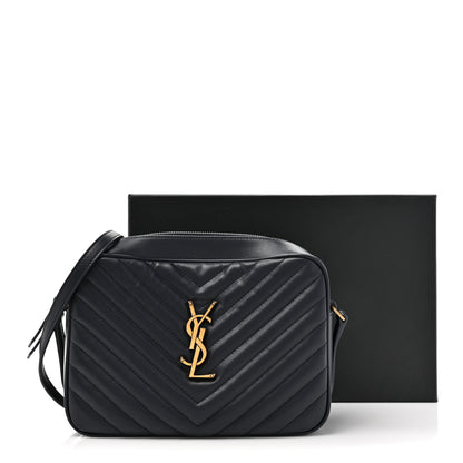 Saint Laurent Calfskin Matelasse Monogram Lou Camera Bag Deep Marine 10 of 10