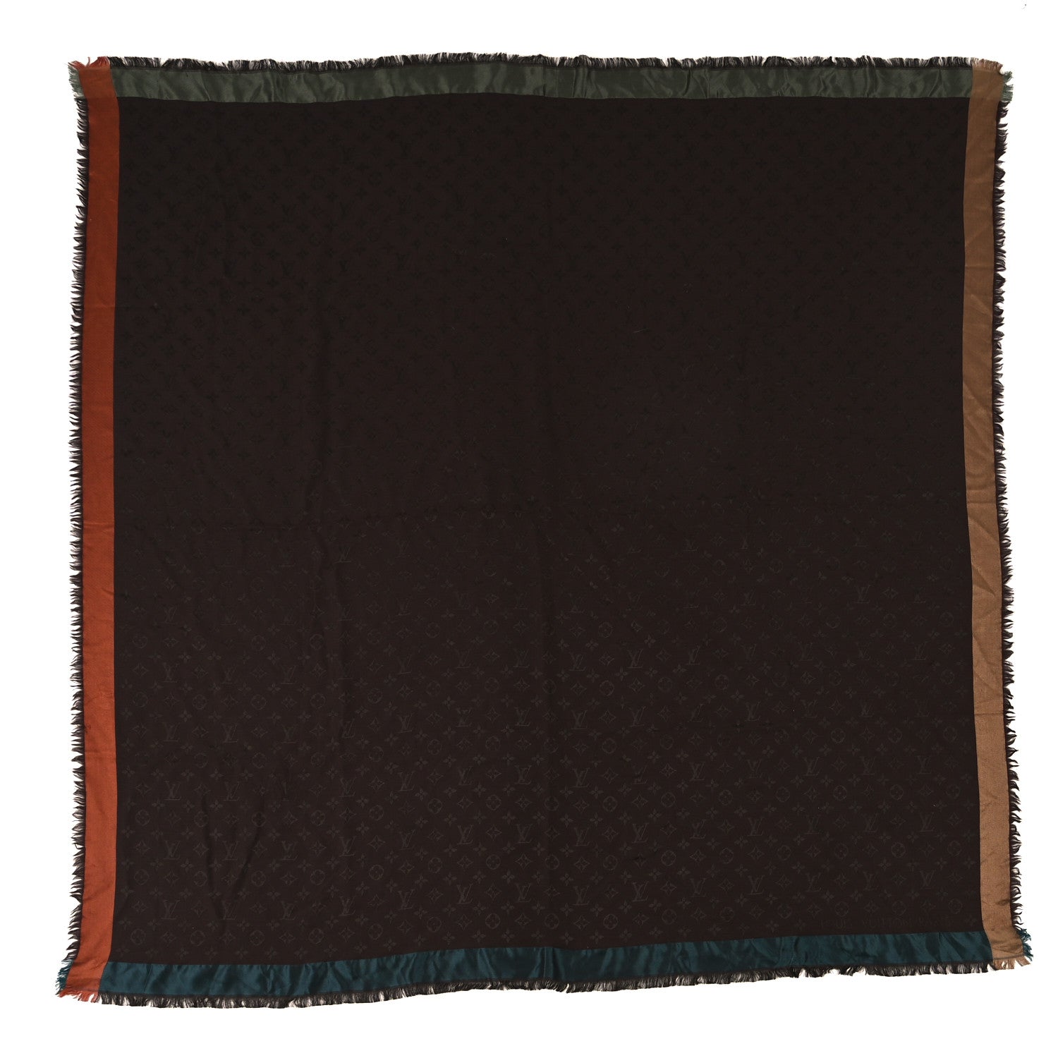 Louis Vuitton Silk Monogram Shawl Brown Multicolor 1 of 3