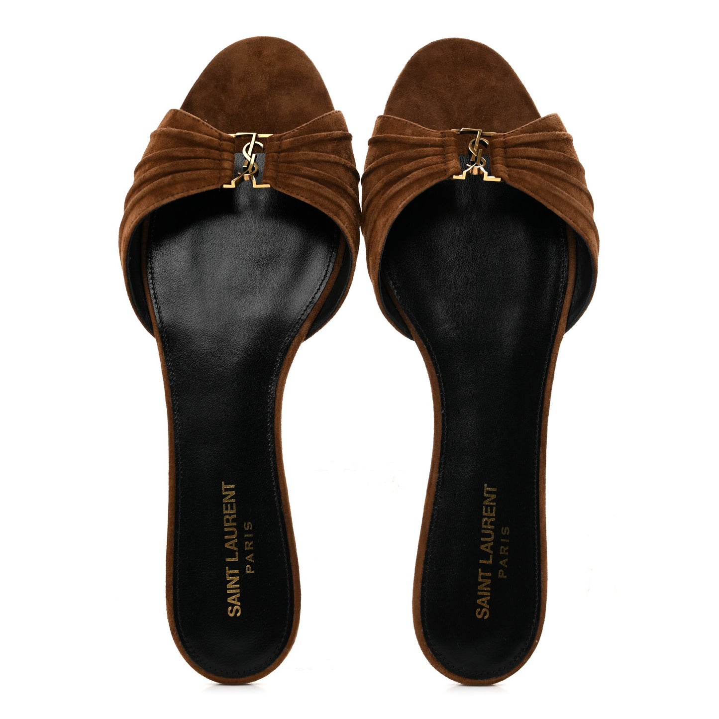 Suede Babylone Slide Sandals 41 Dark Havana