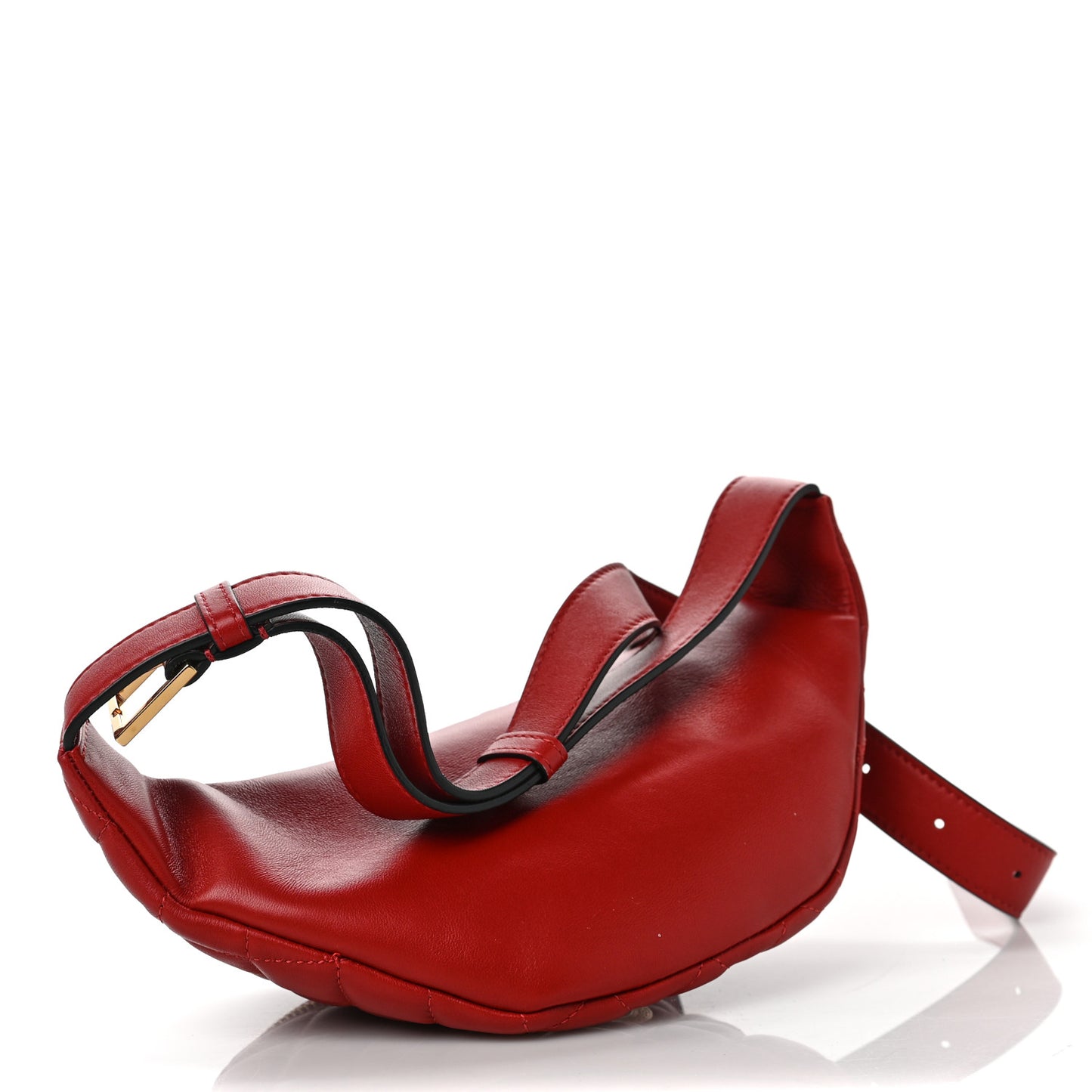 Nappa Quilted Medusa Belt Bag Cherry Red