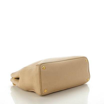 Prada Vitello Daino Large Double Zip Tote Sabbia 4 of 9