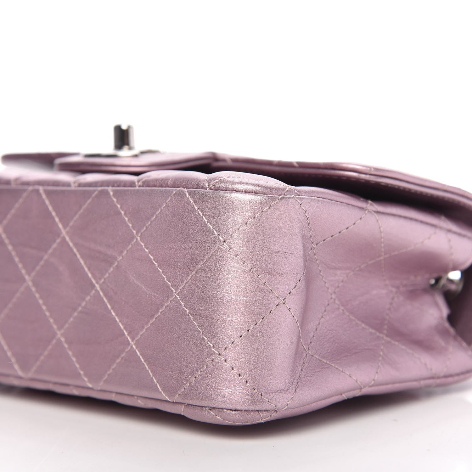 Chanel Metallic Calfskin Quilted Mini Rectangular Flap Pink 7 of 12