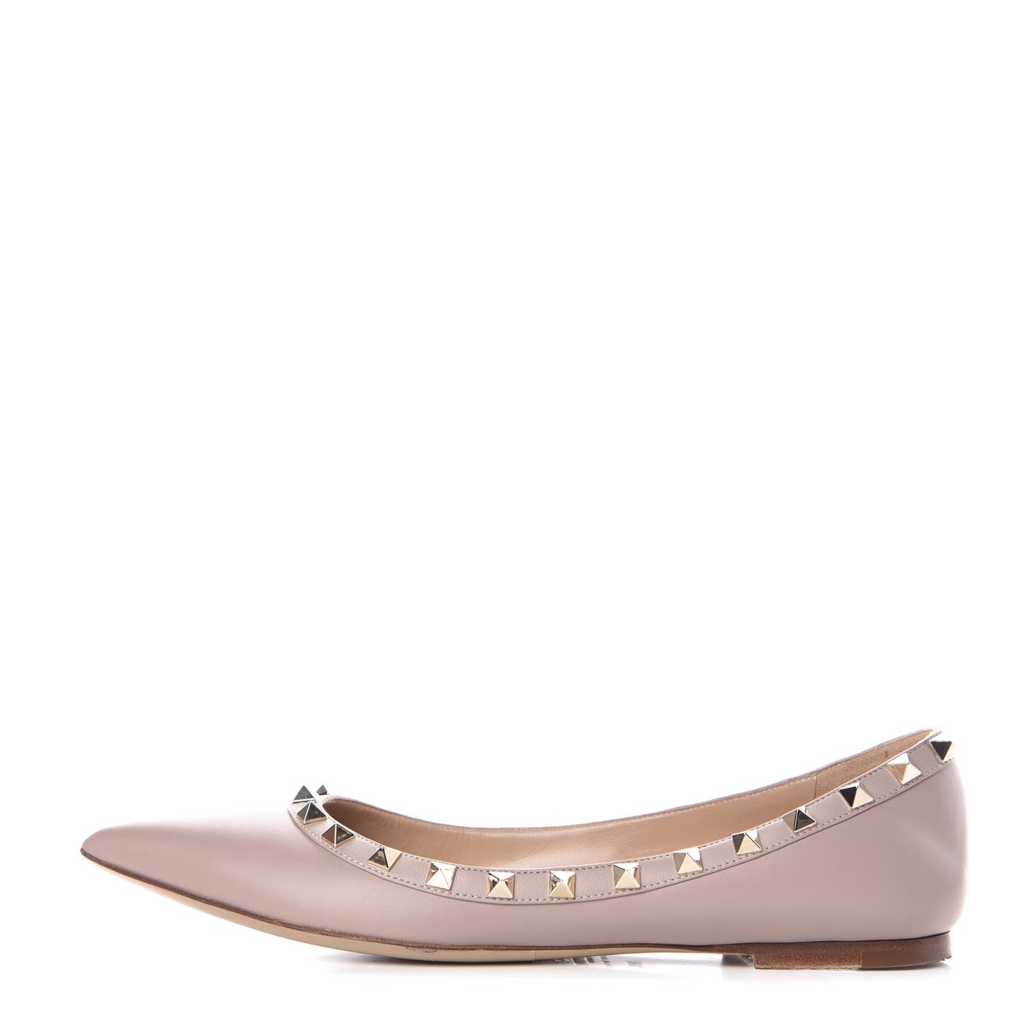 Nappa Rockstud Ballerina Flats 38.5 Poudre