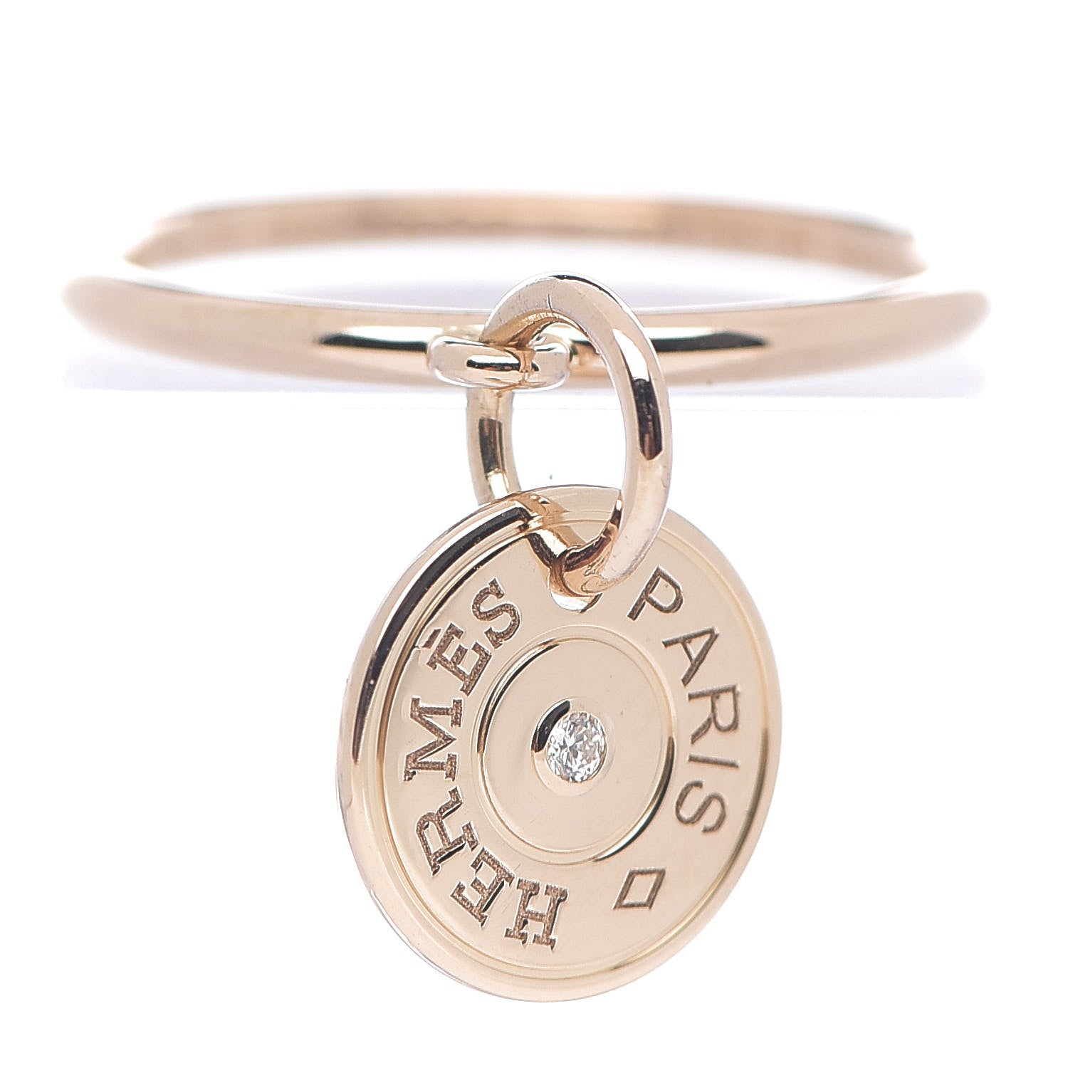 Hermes 18K Rose Gold Diamond Gambade Ring 50 5.25 1 of 8