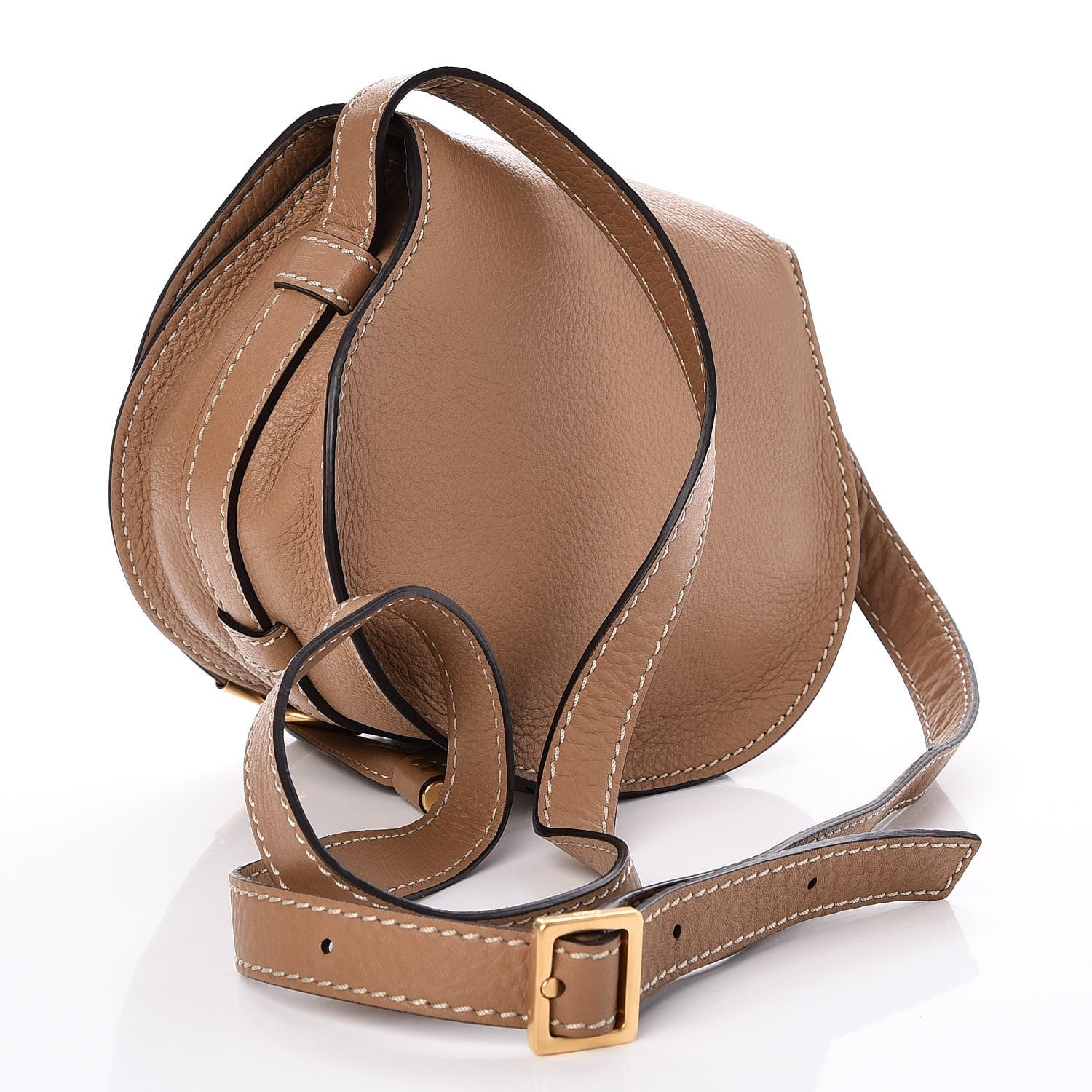 Chloe Calfskin Mini Marcie Round Crossbody Bag Nut 3 of 8